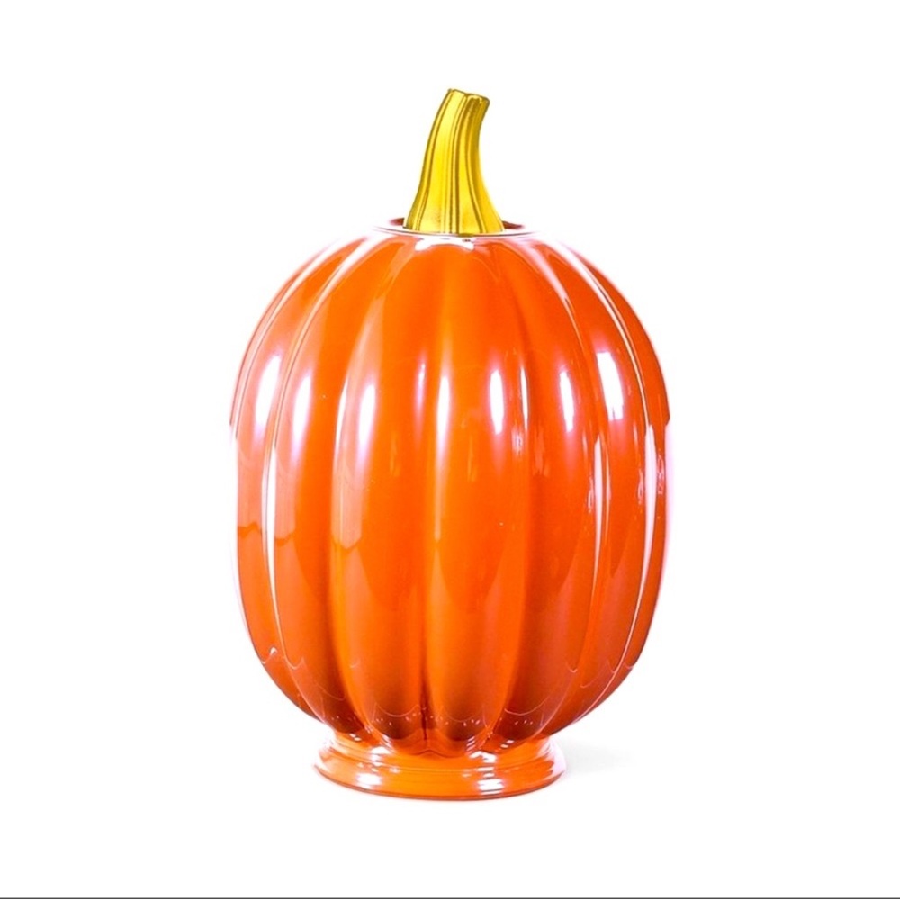 3 for $15 SALE Target Bullseye Orange Iridescent Glass Pumpkin, w/ Gold Stem - Picture 4 of 6